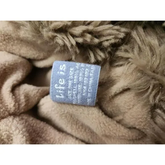 Life‎ Is Good Trapper Hat Cap Beanie Brown Orange Faux Fur - Picture 5 of 6